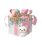 3D白猫にゃんこ❤日常使いスタンプ（個別スタンプ：40）