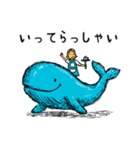 かわいい青いクジラの日常スタンプ 92（個別スタンプ：7）