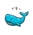 かわいい青いクジラの日常スタンプ 92（個別スタンプ：9）