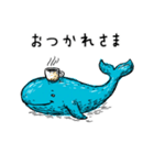 かわいい青いクジラの日常スタンプ 92（個別スタンプ：13）
