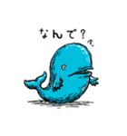 かわいい青いクジラの日常スタンプ 92（個別スタンプ：23）