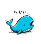 かわいい青いクジラの日常スタンプ 92（個別スタンプ：25）