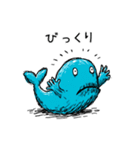 かわいい青いクジラの日常スタンプ 92（個別スタンプ：28）