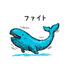 かわいい青いクジラの日常スタンプ 92（個別スタンプ：30）