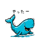 かわいい青いクジラの日常スタンプ 92（個別スタンプ：35）
