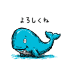 かわいい青いクジラの日常スタンプ 92（個別スタンプ：37）