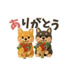 【冬】柴犬コンビのぬくもり便（個別スタンプ：5）