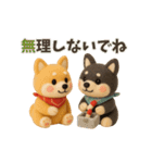 【冬】柴犬コンビのぬくもり便（個別スタンプ：7）