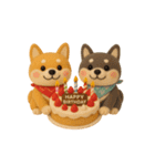 【冬】柴犬コンビのぬくもり便（個別スタンプ：13）