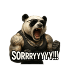 大絶叫パンダ【背景透過Ver.】（個別スタンプ：3）