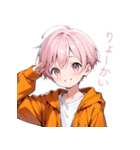 可愛いずっと使えるピンク髪日常スタンプ（個別スタンプ：3）