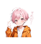 可愛いずっと使えるピンク髪日常スタンプ（個別スタンプ：10）