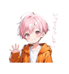 可愛いずっと使えるピンク髪日常スタンプ（個別スタンプ：18）