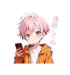 可愛いずっと使えるピンク髪日常スタンプ（個別スタンプ：25）