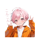 可愛いずっと使えるピンク髪日常スタンプ（個別スタンプ：29）