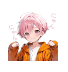 可愛いずっと使えるピンク髪日常スタンプ（個別スタンプ：30）
