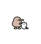 動く！超小さいキーウィと猫（個別スタンプ：7）