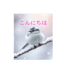 リアルなシマエナガのスタンプ（個別スタンプ：3）