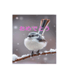 リアルなシマエナガのスタンプ（個別スタンプ：9）