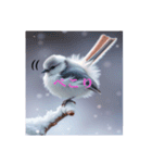 リアルなシマエナガのスタンプ（個別スタンプ：19）