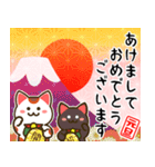 ⚡白黒まねきん4⚡毎年使える年末年始1♡再販（個別スタンプ：2）