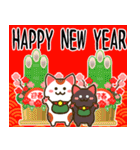 ⚡白黒まねきん4⚡毎年使える年末年始1♡再販（個別スタンプ：3）