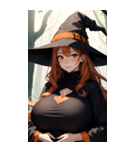 ハロウィン魔女写真限定版（個別スタンプ：35）