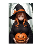 ハロウィン魔女写真限定版（個別スタンプ：36）