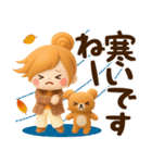 秋冬ず～っと使える♡3Dほのぼのカノジョ（個別スタンプ：19）