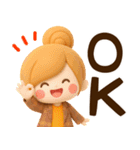 秋冬ず～っと使える♡3Dほのぼのカノジョ（個別スタンプ：24）