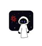 Simple白フード君（個別スタンプ：3）