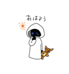 Simple白フード君（個別スタンプ：22）