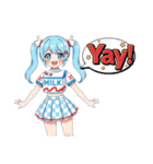 牛乳パックモチーフの女の子たち（個別スタンプ：14）