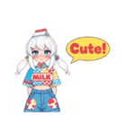 牛乳パックモチーフの女の子たち（個別スタンプ：16）