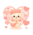 3D風❤️らぶうさ❤️秋冬ふんわりらぶ❤️（個別スタンプ：8）
