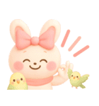 3D風❤️らぶうさ❤️秋冬ふんわりらぶ❤️（個別スタンプ：13）