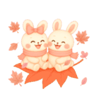 3D風❤️らぶうさ❤️秋冬ふんわりらぶ❤️（個別スタンプ：28）