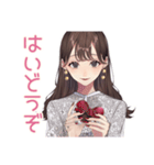 ガーリー女子の優しいお祝い♡（個別スタンプ：12）
