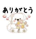 飛び出す 垂れ耳白わんこ「よく使う言葉」（個別スタンプ：15）