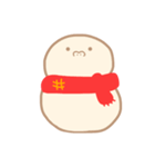 淡色ゆきだるまくん(赤)（個別スタンプ：1）