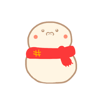 淡色ゆきだるまくん(赤)（個別スタンプ：3）