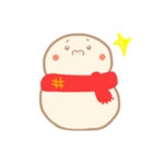 淡色ゆきだるまくん(赤)（個別スタンプ：4）