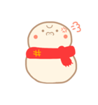 淡色ゆきだるまくん(赤)（個別スタンプ：5）
