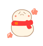 淡色ゆきだるまくん(赤)（個別スタンプ：6）