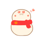 淡色ゆきだるまくん(赤)（個別スタンプ：7）