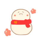 淡色ゆきだるまくん(赤)（個別スタンプ：9）
