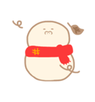 淡色ゆきだるまくん(赤)（個別スタンプ：15）