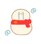 淡色ゆきだるまくん(赤)（個別スタンプ：21）