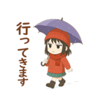 女の子と小鳥 冬の出来事（個別スタンプ：8）