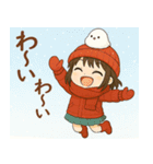 女の子と小鳥 冬の出来事（個別スタンプ：18）